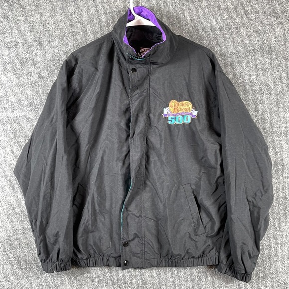 Hartwell ViaSport Other - VTG NASCAR Jacket Mens Medium Black Windbreaker Cracker Barrell 500 Retro 90s